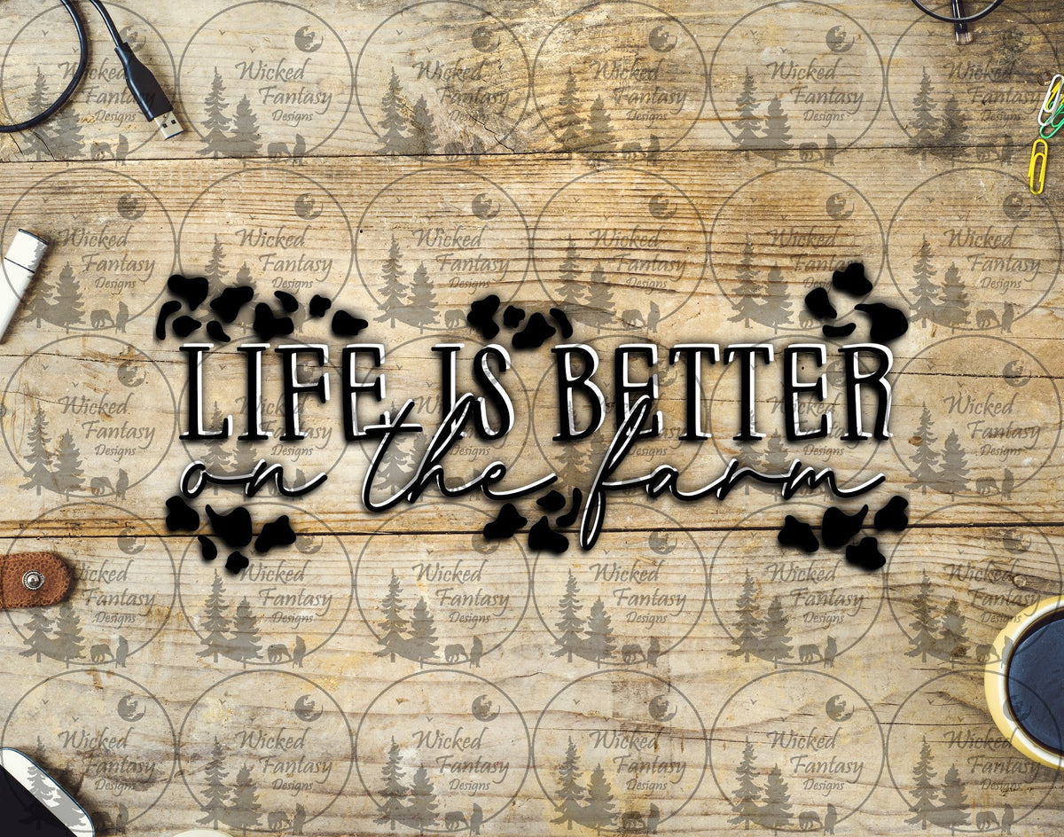 UVDTF Life is Better on the Farm Cow Print 16oz 40oz