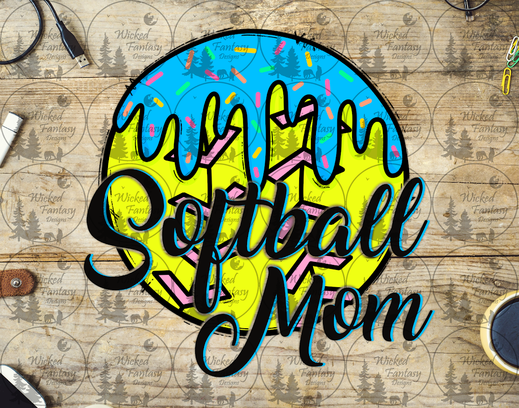 UVDTF Softball Mom Sprinkles and Icing