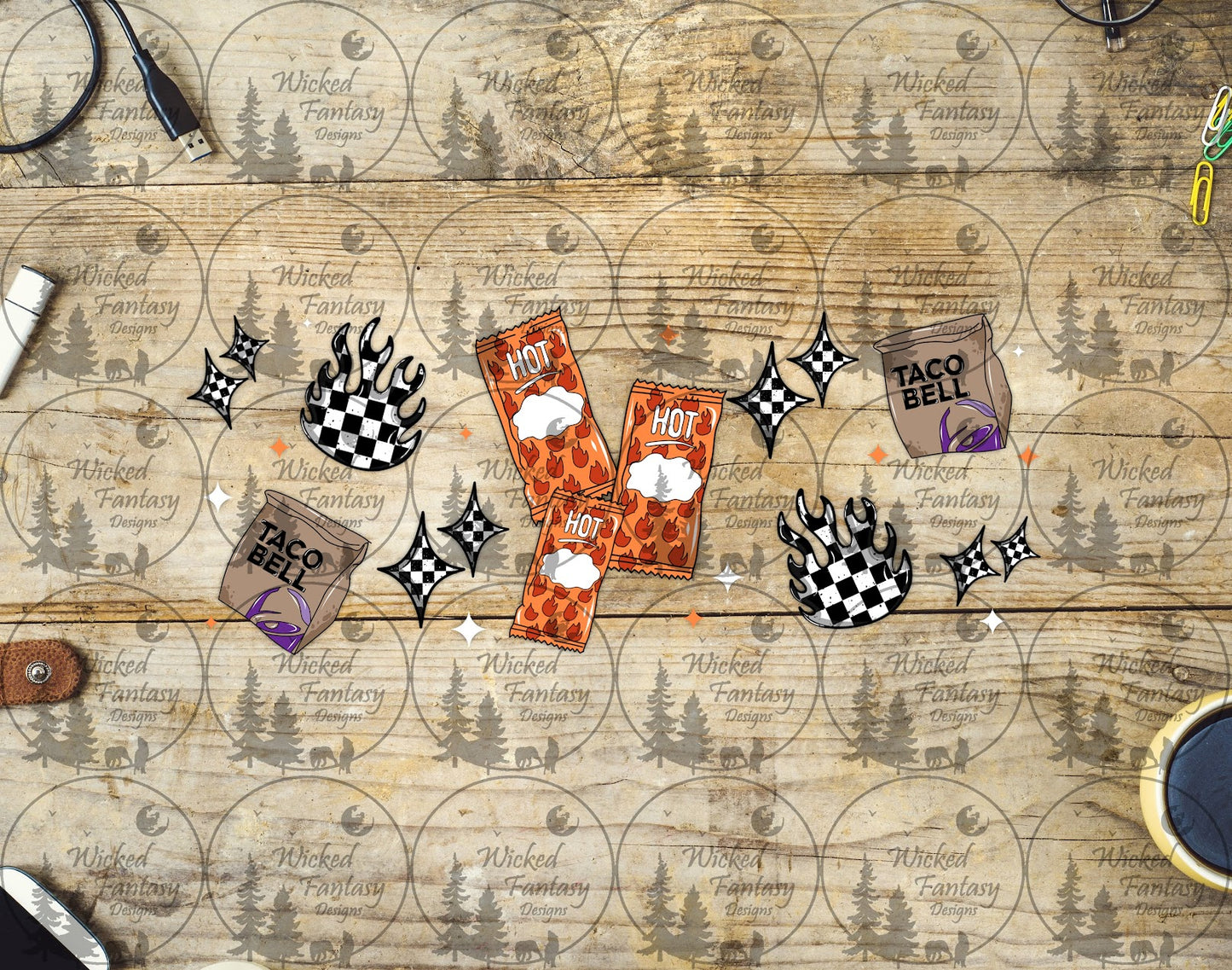 UVDTF Hot Hot Hot Sauce 16oz 40oz