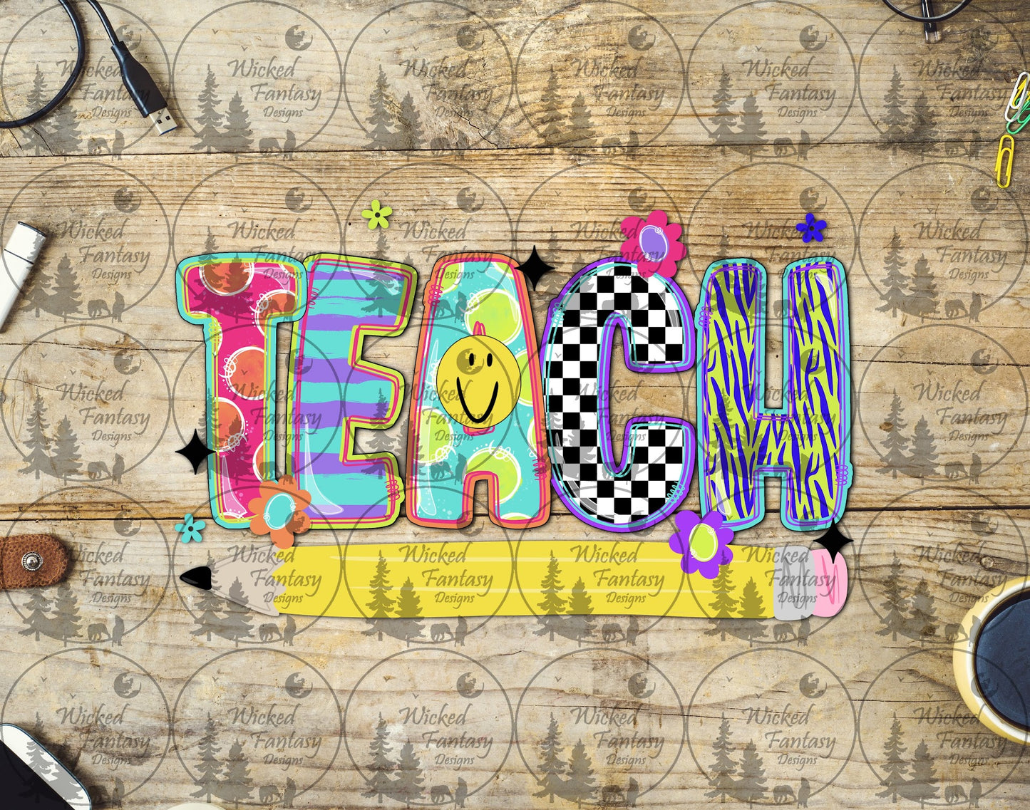UVDTF Teach Bubble Letters with Pencil