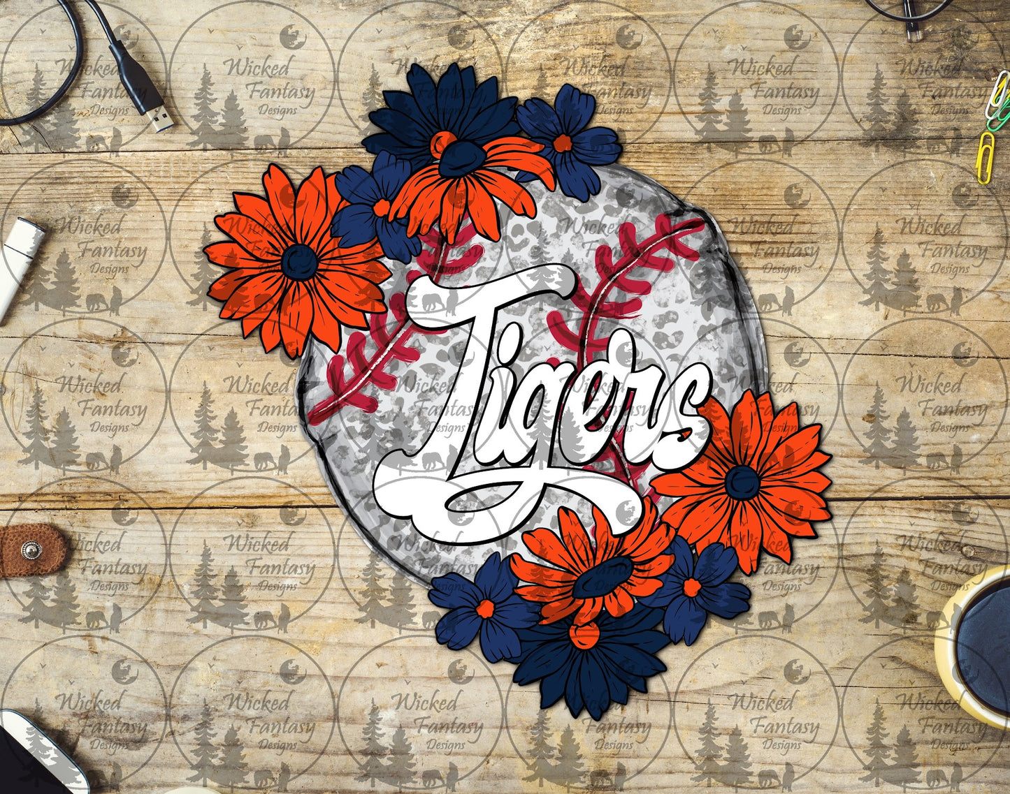 UVDTF Leopard Floral Baseball Tigers