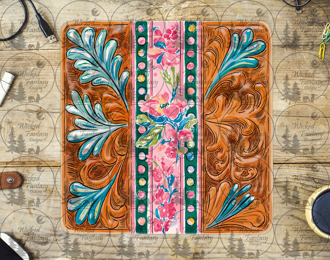 UVDTF Painted Tooled Leather Patch