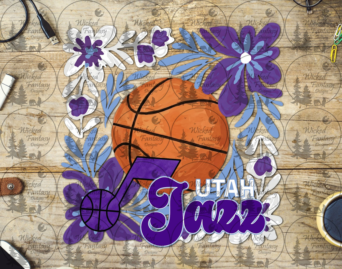 UVDTF Basketball Floral Jazz