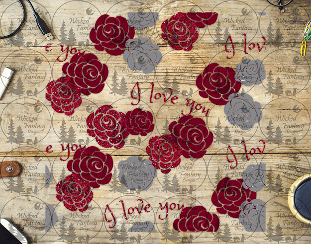 UVDTF I Love You Roses 20oz 30oz 10"x10"