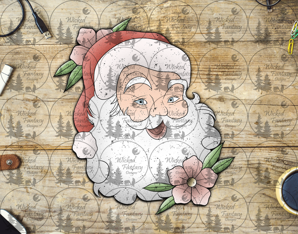 UVDTF Vintage Distressed Santa