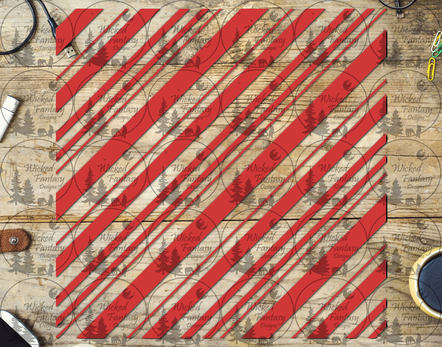 UVDTF Candy Cane Stripes 20oz 30oz 10"x10"