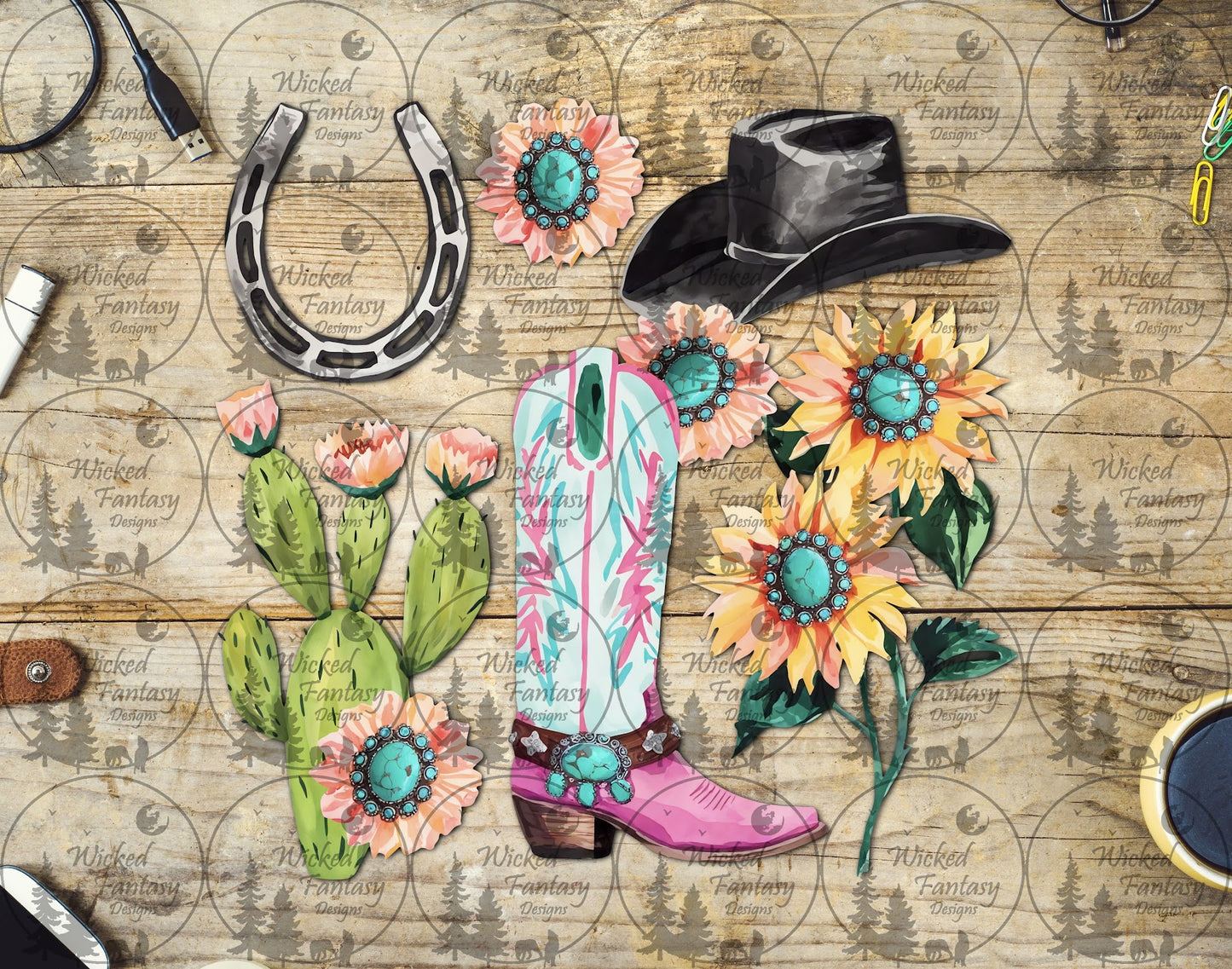 UVDTF Floral Concho Cowgirl