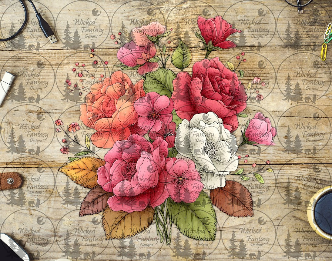 UVDTF Petal and Ink Floral Medley