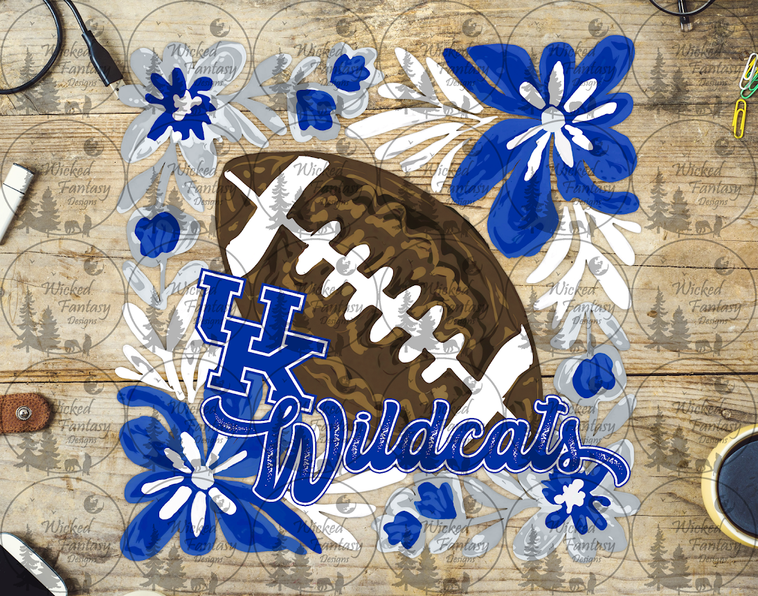 UVDTF Floral Football Wildcats