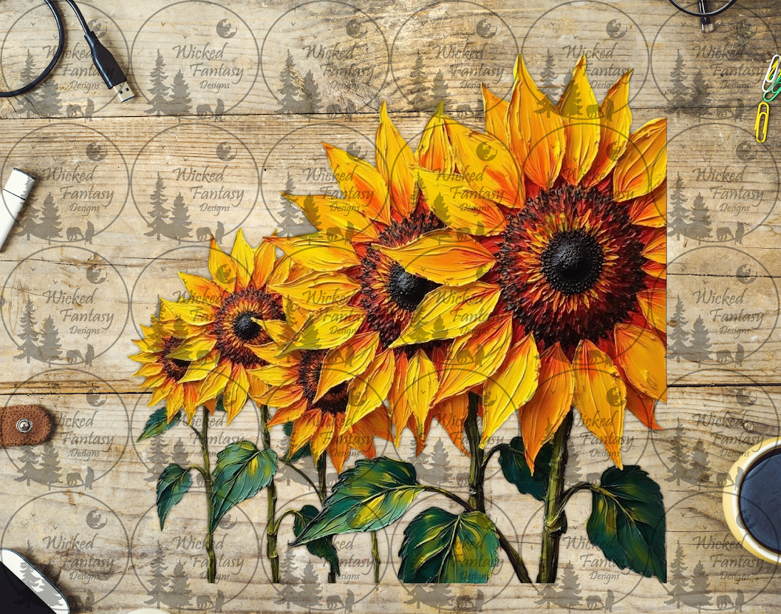UVDTF Oil Painted Sunflowers