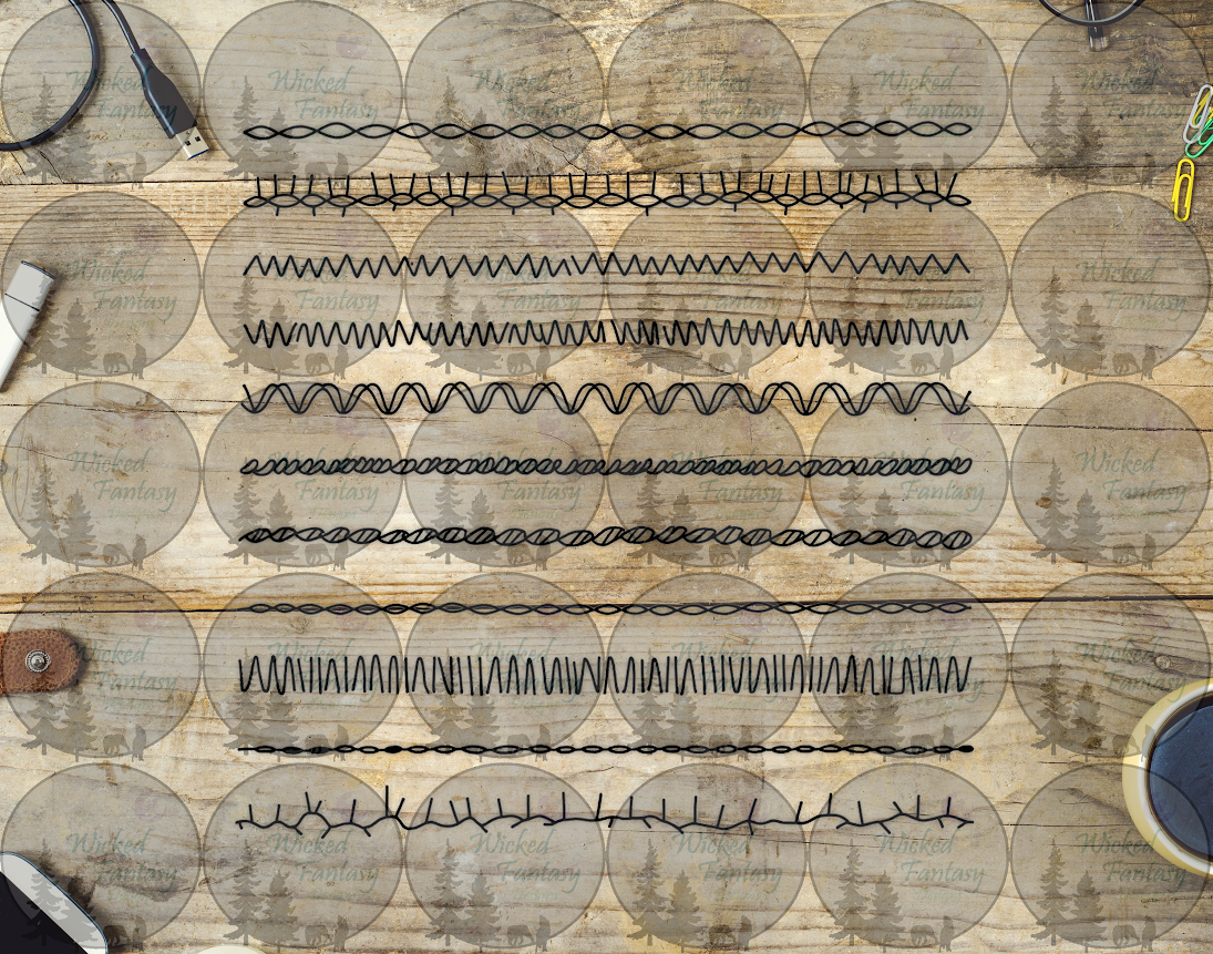 UVDTF Line Art Stitches VI 6x12" Striping element