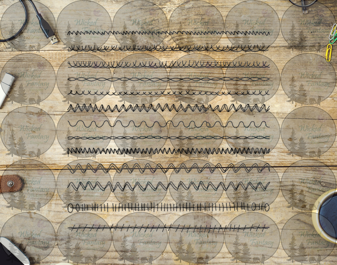 UVDTF Line Art Stitches IV 6x12" Striping element