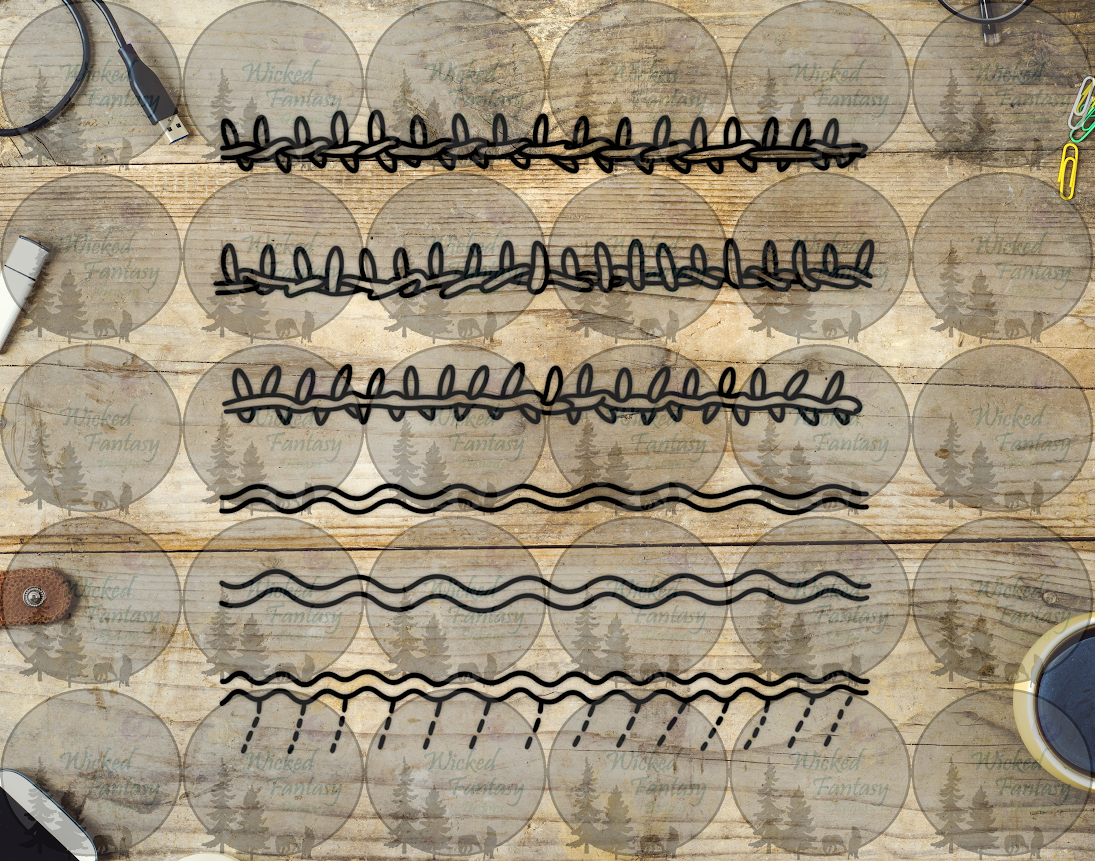 UVDTF Line Art Stitches III 6x12" Striping element