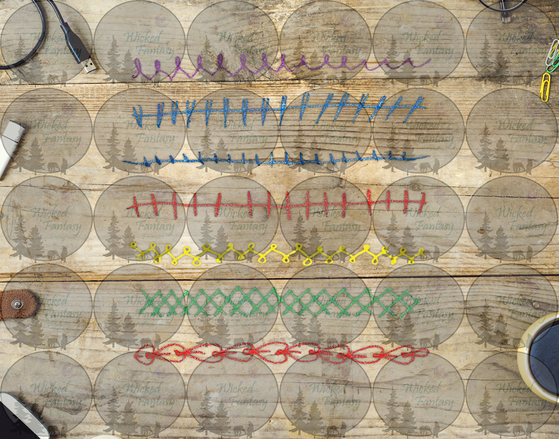 UVDTF Kids Scribbles V 6x12" Striping element