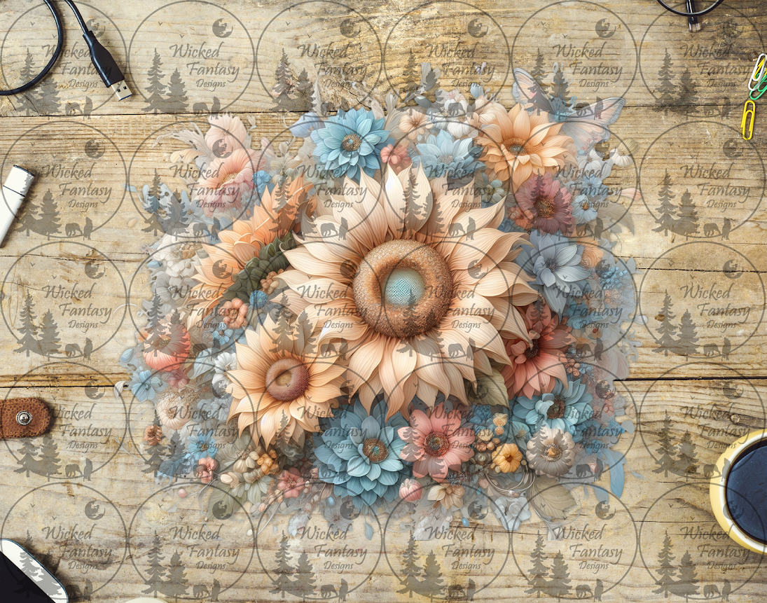 UVDTF Pastel Sunflowers