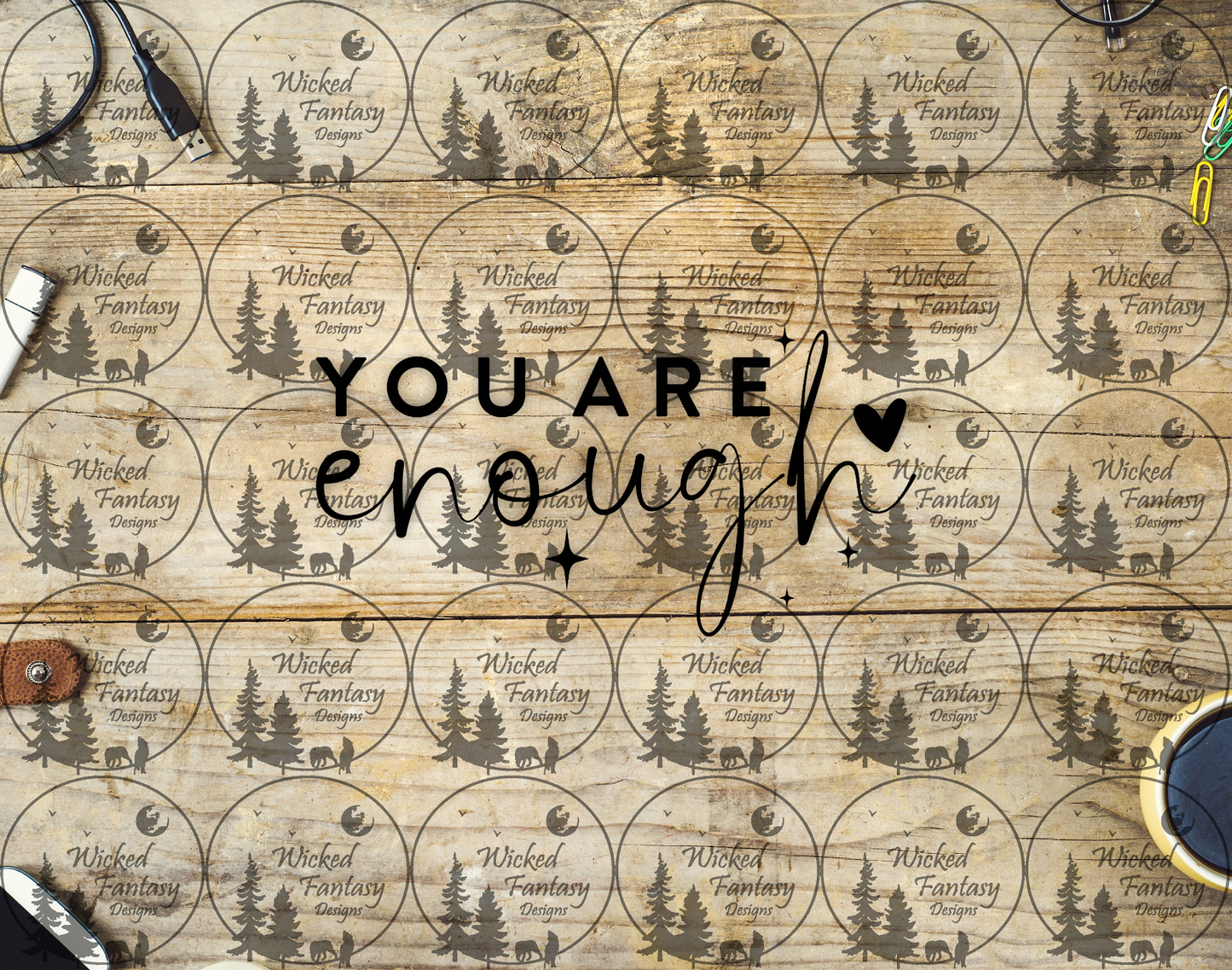 Motivational quote 'You are enough' decal