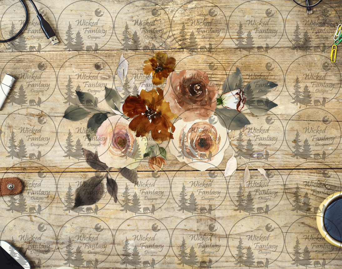 UVDTF Rust and Cream Neutrals Floral