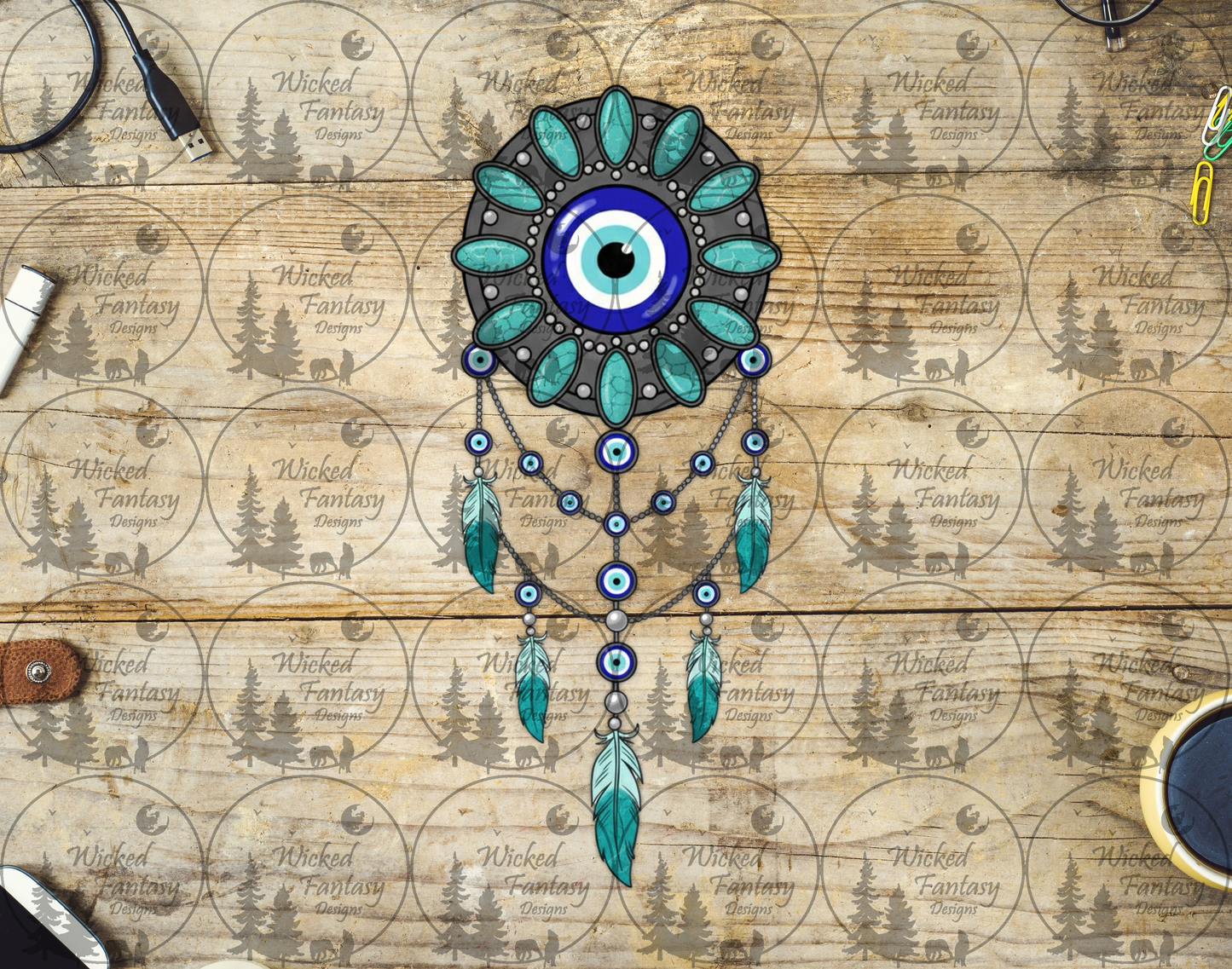 UVDTF Nazar Amulet Elegant Dreamcatcher Turquoise Concho