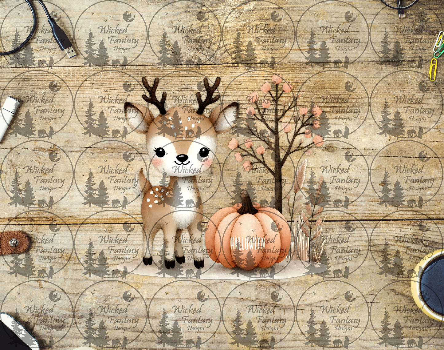 UVDTF Deer with Pumpkin