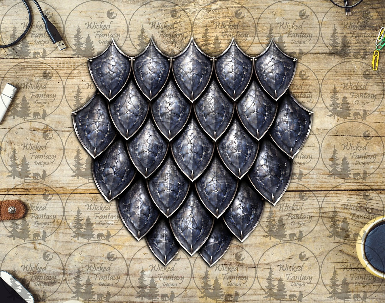 UVDTF Steel Grey Dragon Scale Group