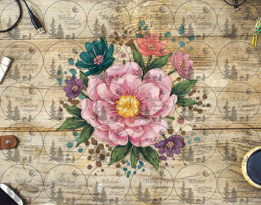 UVDTF Painted Pink Peony