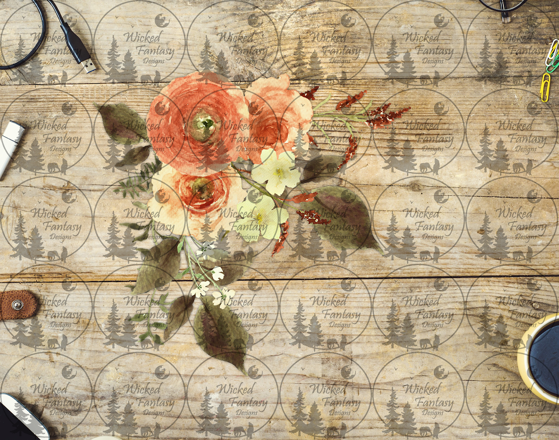 UVDTF Peach and Tan Floral Arrangement