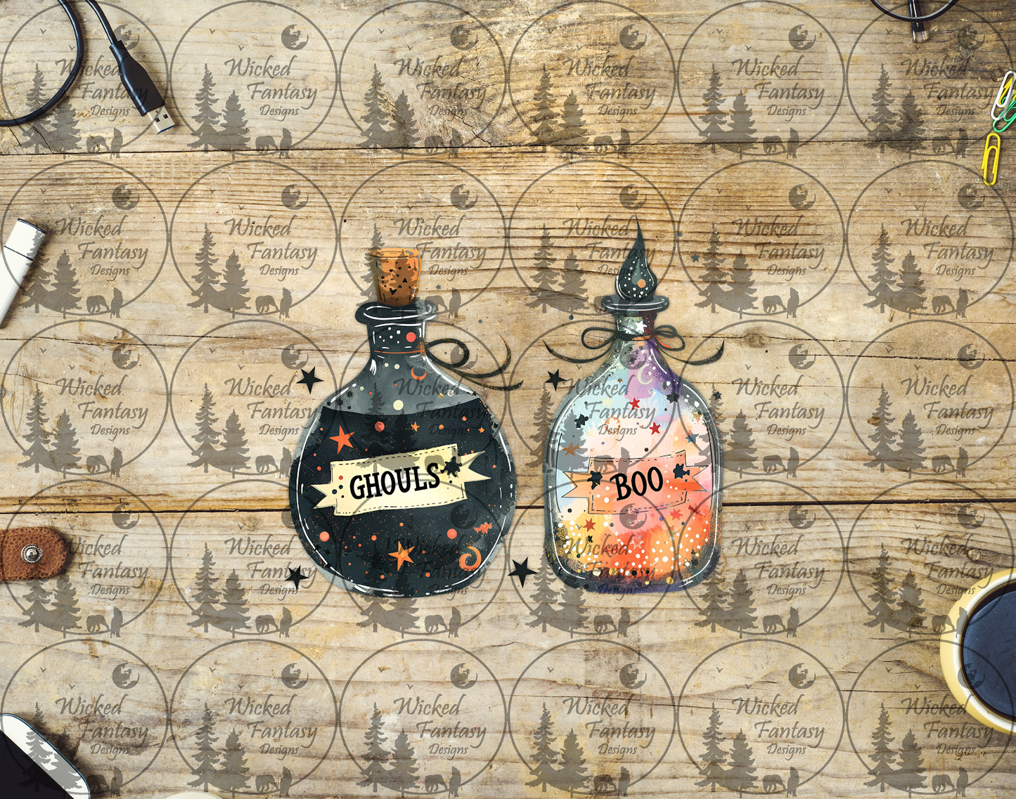 UVDTF Ghouls and Boo Potion Bottles