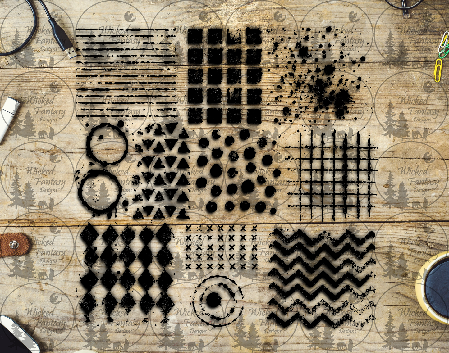 UVDTF Grunge Textures II 11x11" Element Sheet