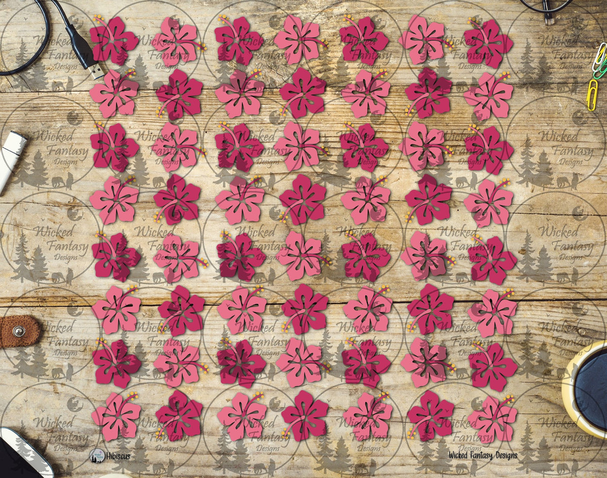 UVDTF Hibiscus 20oz 30oz 10"x10"