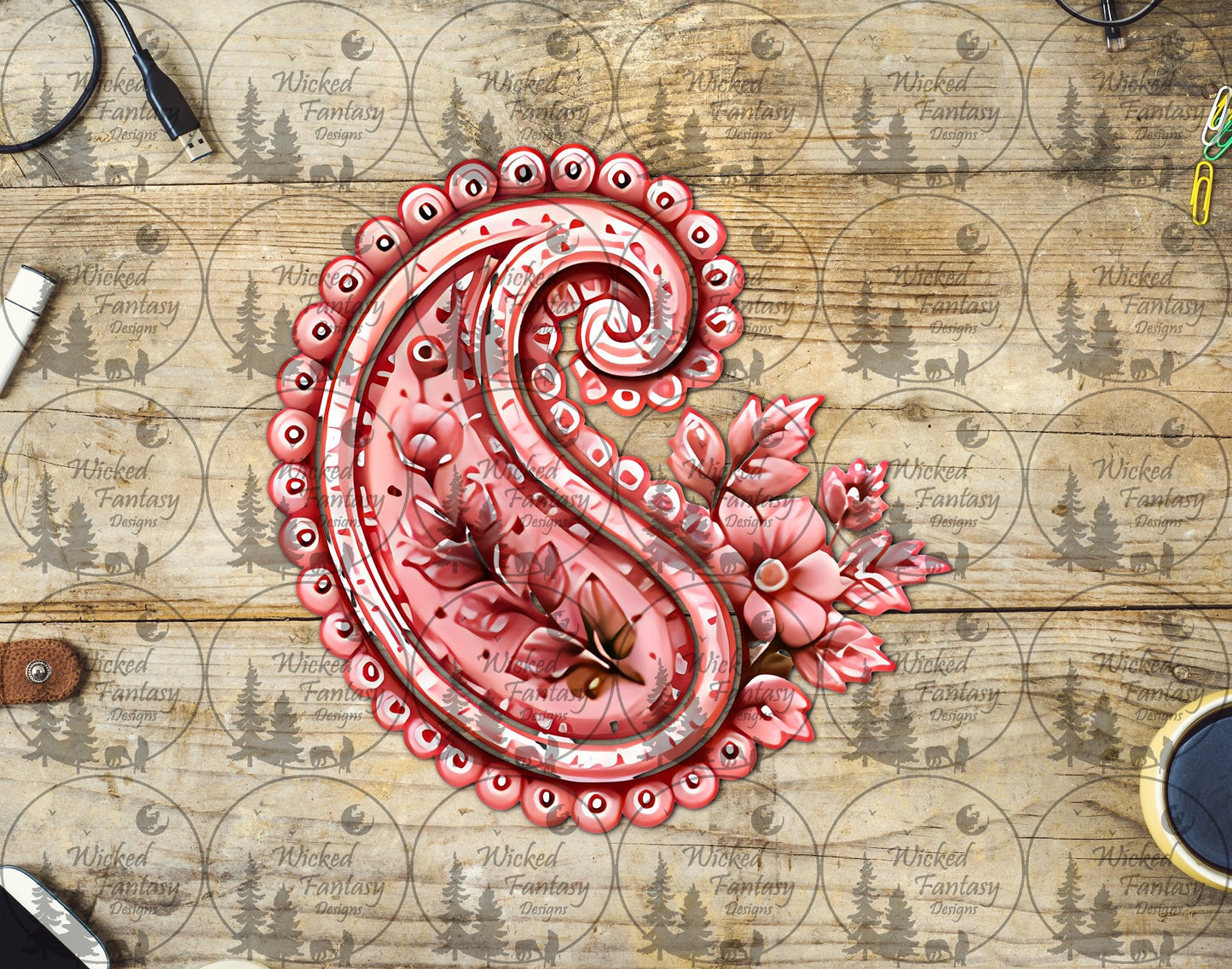 UVDTF Pink Paisley Floral