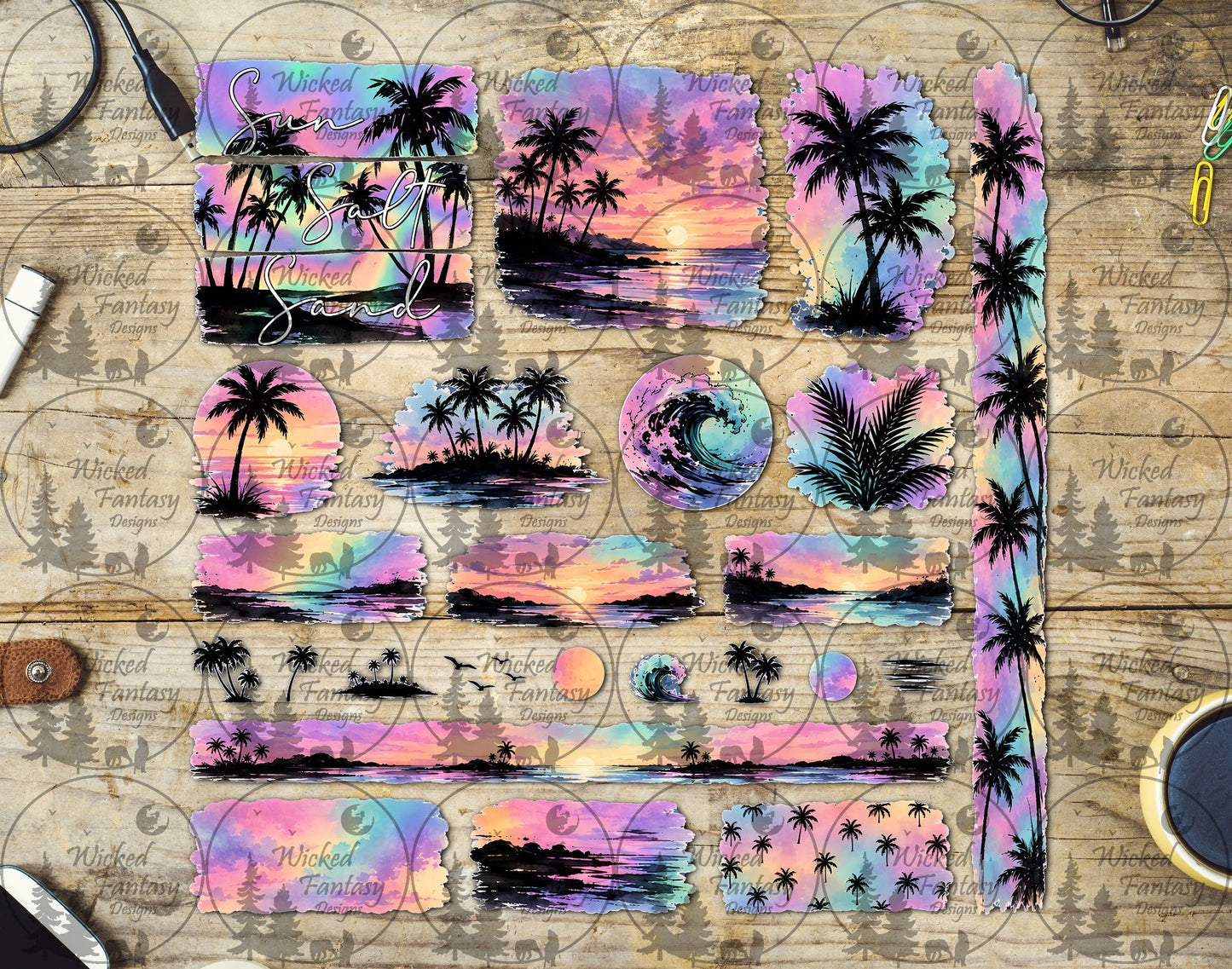 UVDTF Sun Salt Sand Multimedia Element Sheet