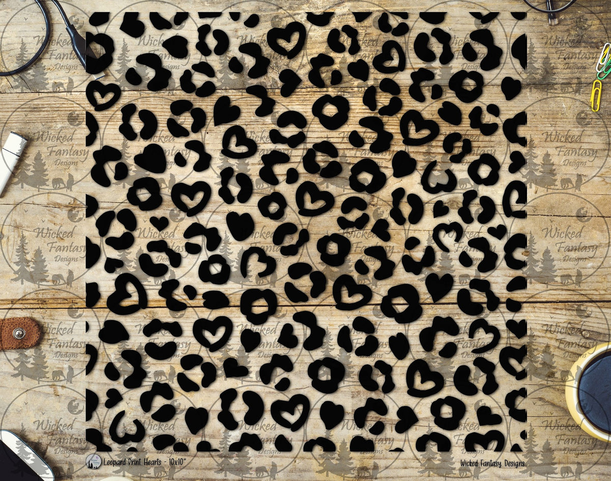 UVDTF Leopard Print Hearts 20oz 30oz 10"x10"
