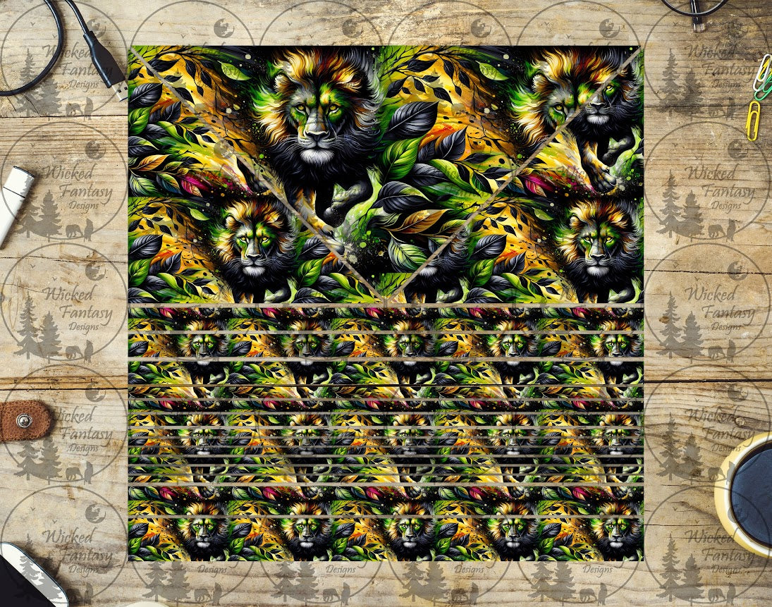 UVDTF Lions Gaze Triangles and Striping 20oz 30oz 10"x10" Element