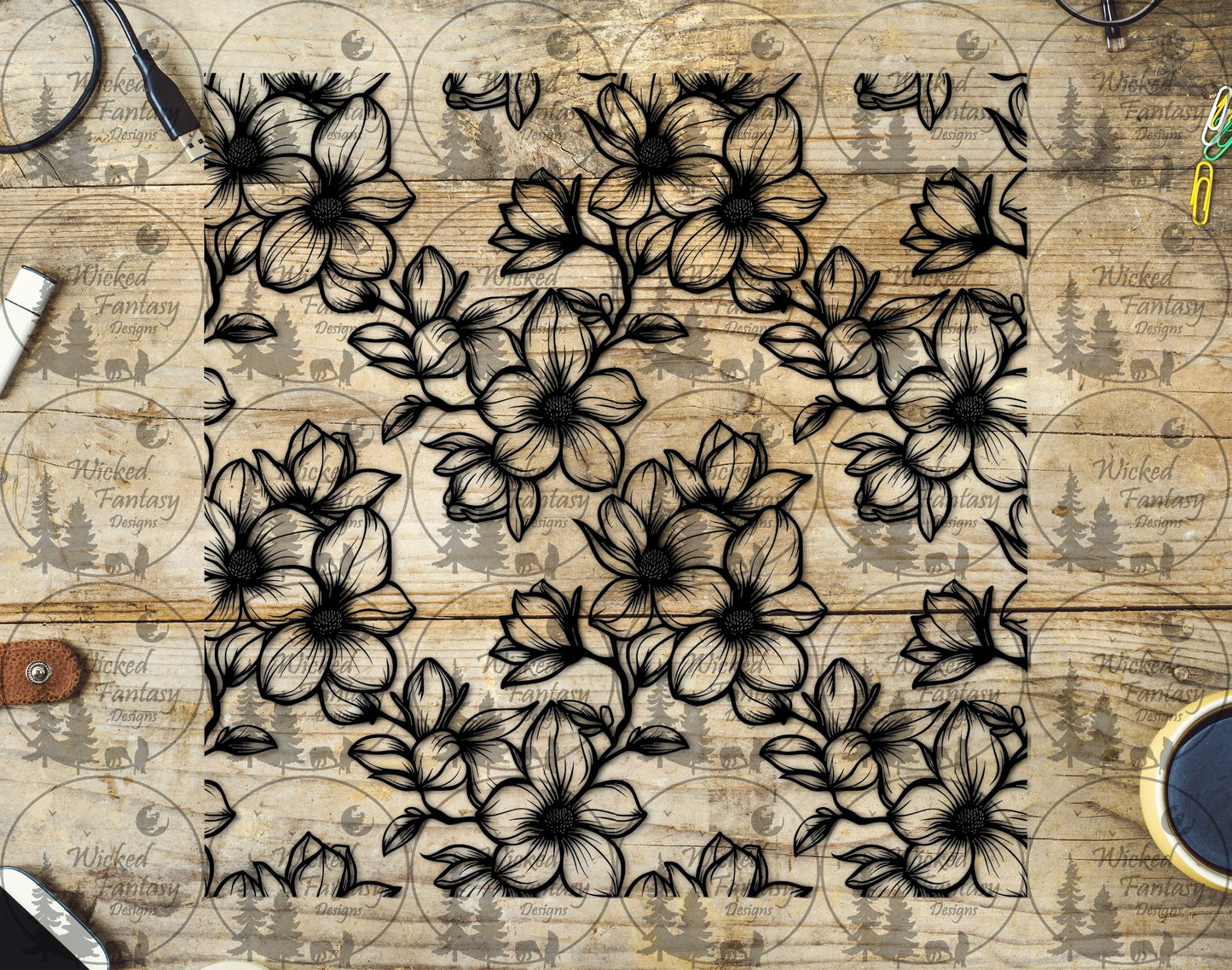 UVDTF Magnolia Blossoms 20oz 30oz 10"x10"
