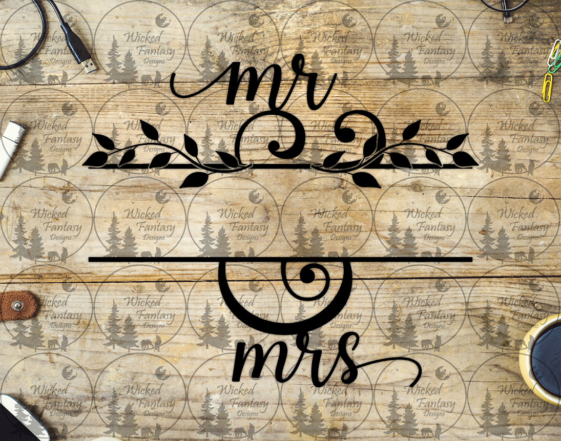 UVDTF Mr & Mrs Monogram with Vines