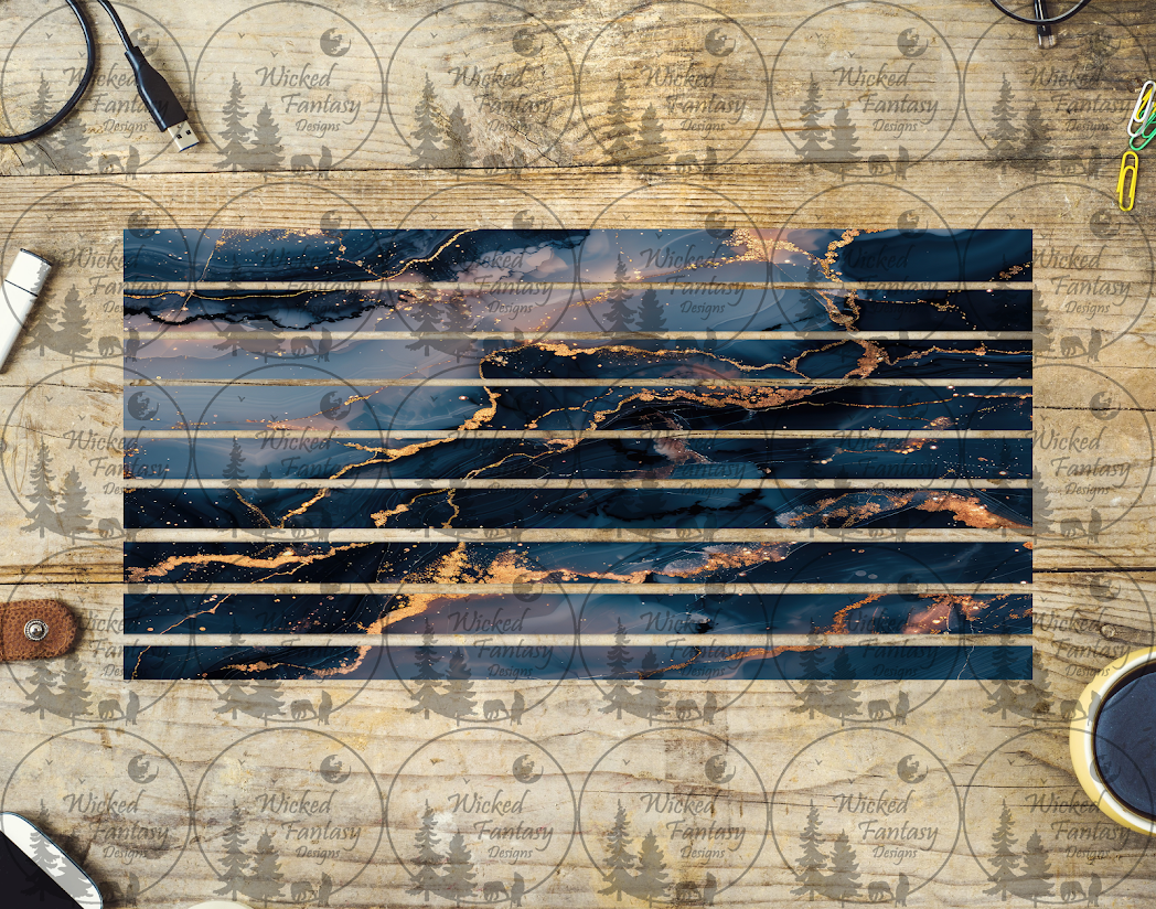 UVDTF Navy Marble Striping 6x12" element
