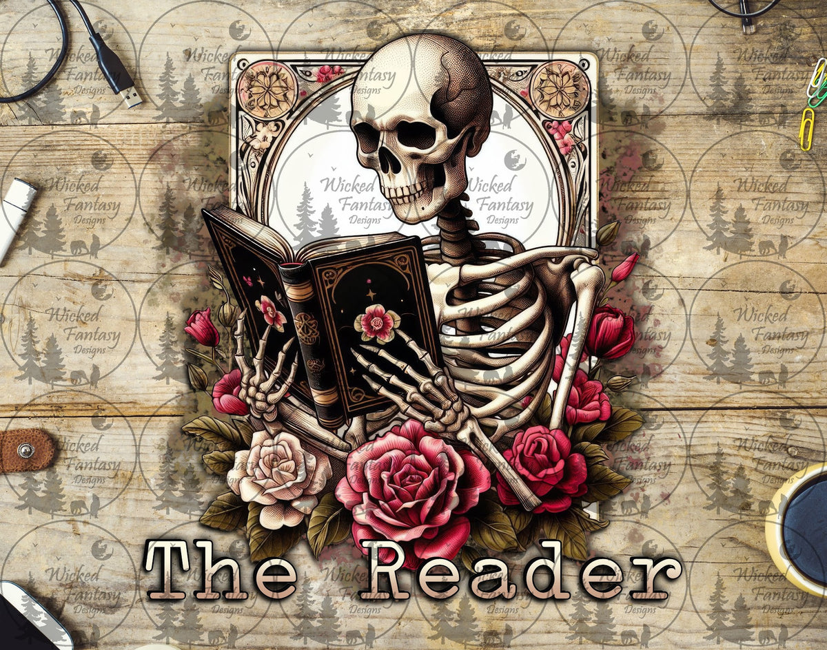 UVDTF The Reader Tarot Card Skeleton