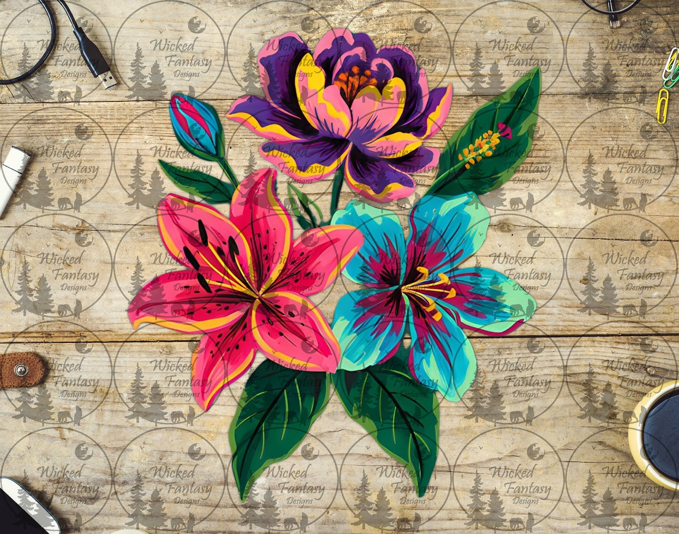UVDTF Painted Lilies