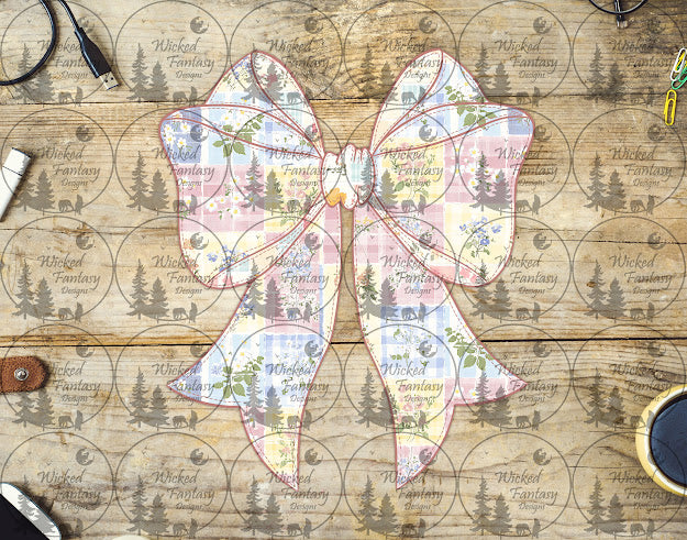 UVDTF Pastel Patchwork Bow