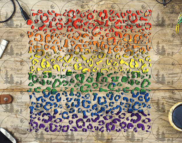 UVDTF Rainbow Peens Leopard Print 20oz 30oz 10"x10"