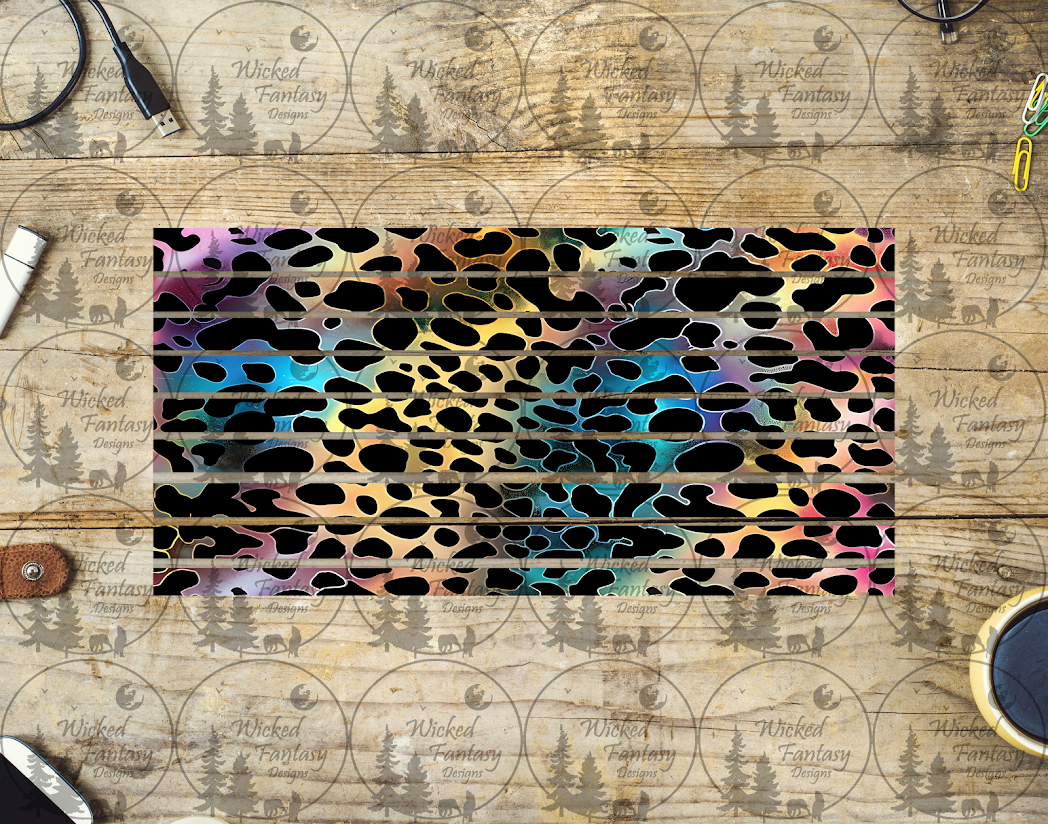 UVDTF Colorful Cheetah Print Striping 6x12" element