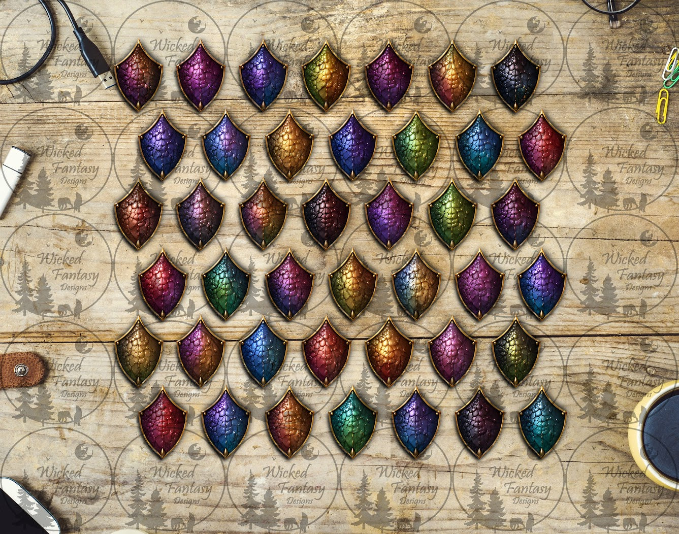 UVDTF Gilded Colors Dragon Scales 11x11" Element Sheet