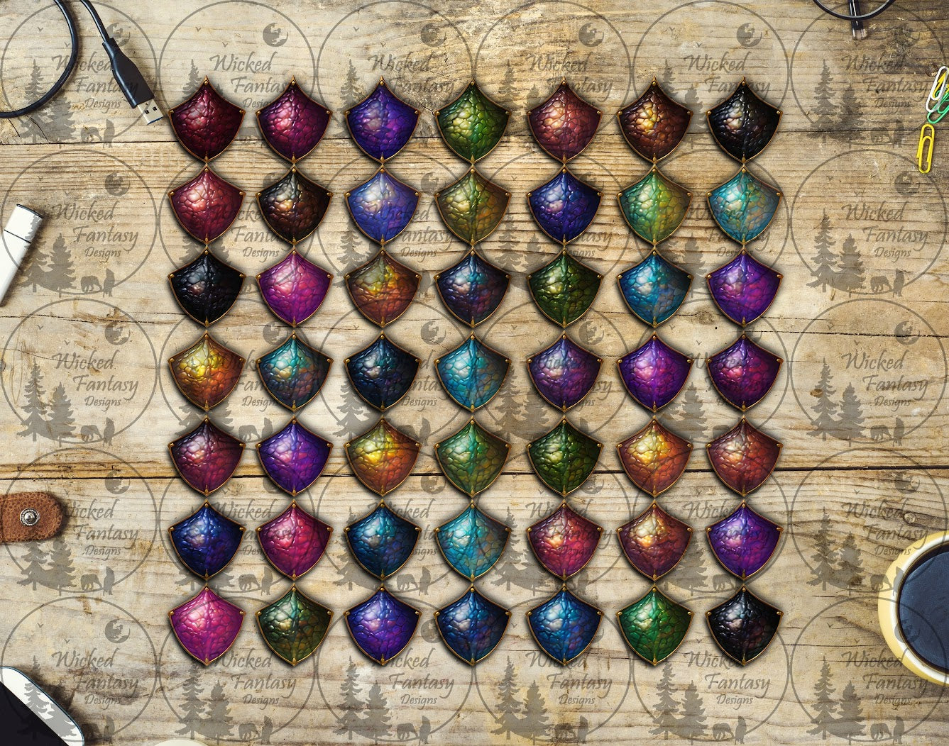 UVDTF Colorful Dragon Scales 11x11" Element Sheet