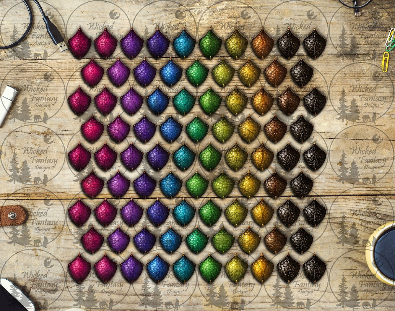 UVDTF Rainbow Gradient Dragon Scales Element Sheet
