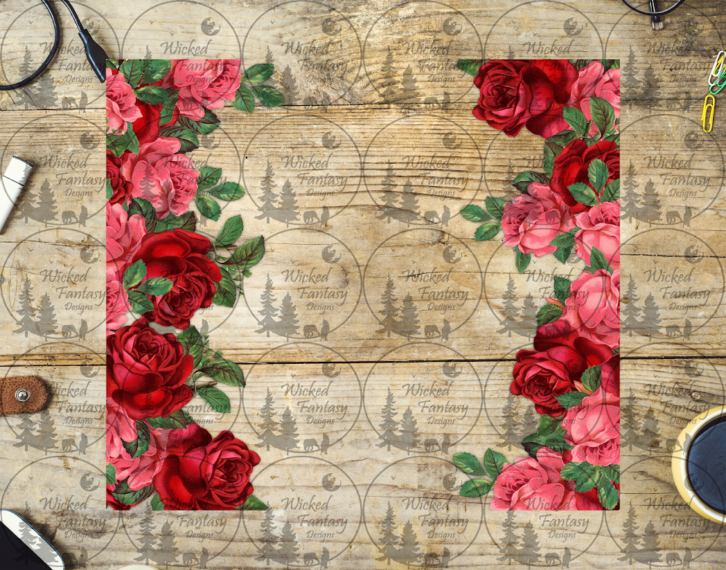 UVDTF Pink and Red Roses 20oz 30oz 10"x10" Element – Wicked Fantasy Designs