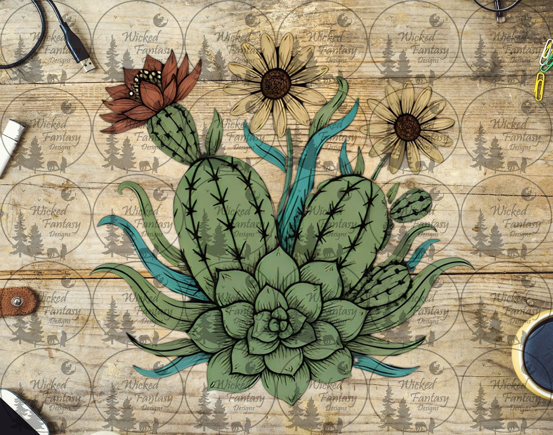 UVDTF Goldenrod Western Cactus Floral