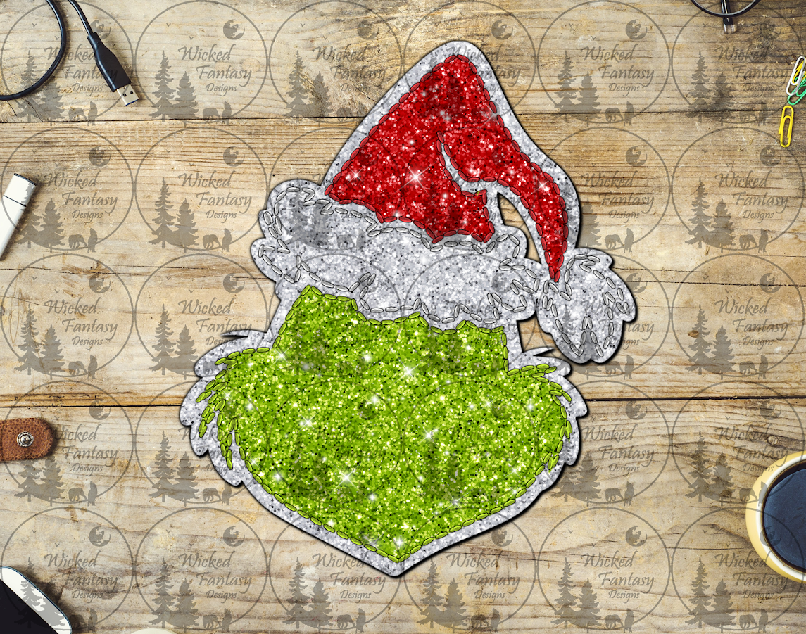 UVDTF Faux Sequin With Santa Hat