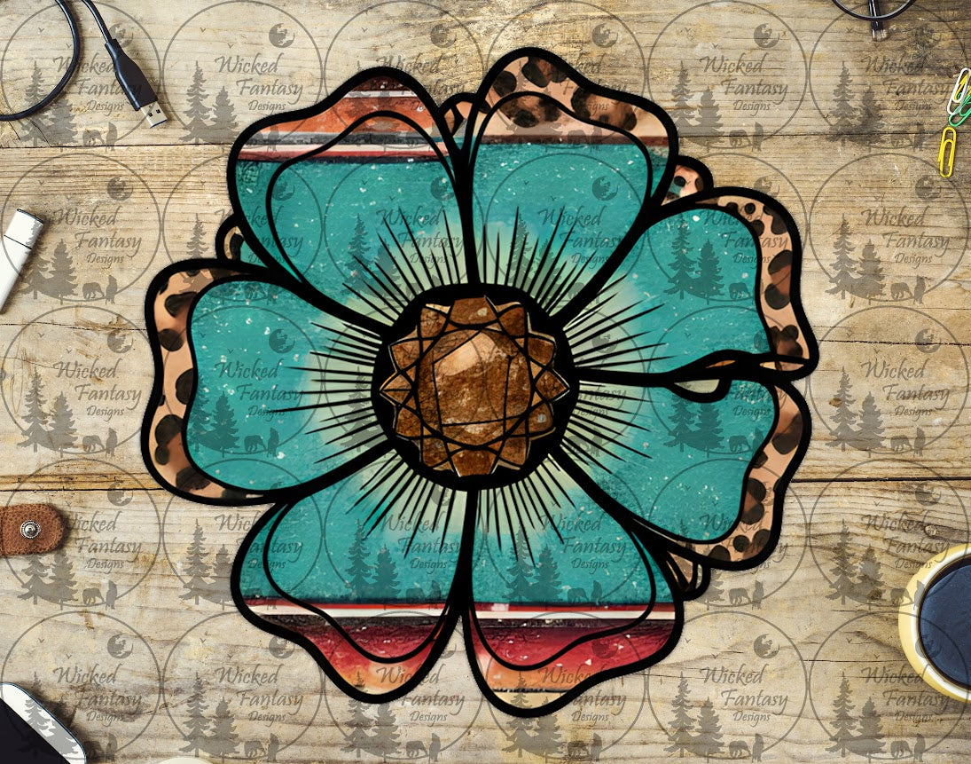 UVDTF Western Serape Leopard Bloom