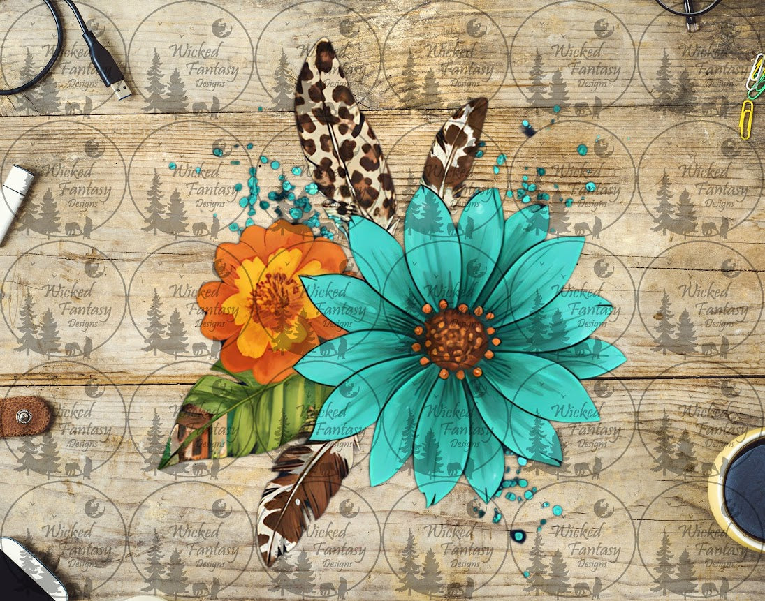 UVDTF Electric Turquoise Prairie Bloom