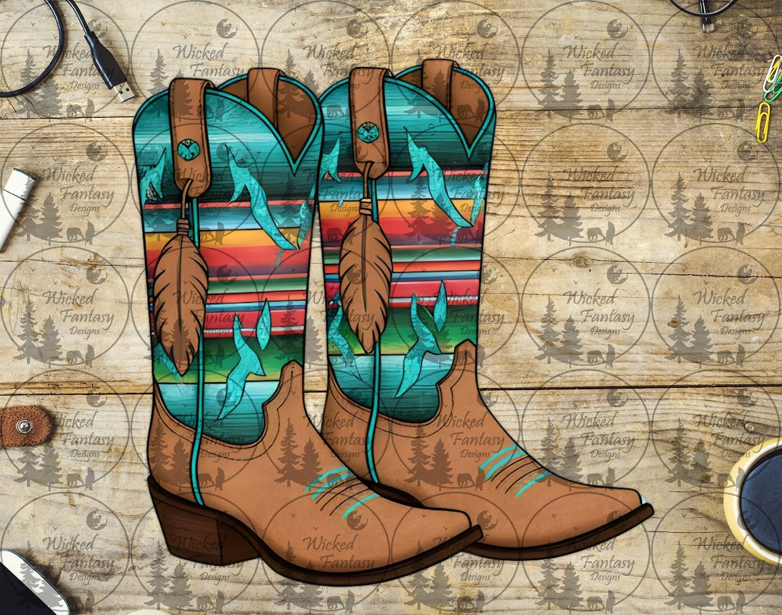 UVDTF Serape Western Boots